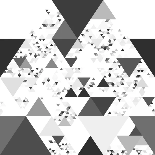 Fondo abstracto que contiene un gran número de triángulos de diferentes tamaños y brillo. Ilustración en blanco y negro —  Fotos de Stock