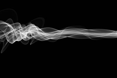 Soyut Beyaz alev duman çerçeve ile boşaltmak metin ve tasarım için siyah arka plan üzerine