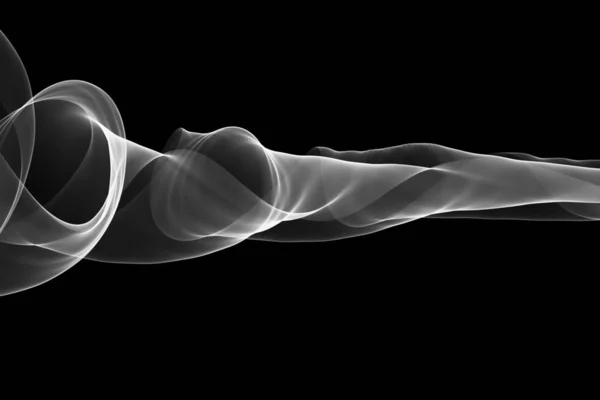 抽象白色火焰烟框架在黑色背景与复制空间为您的文本和设计 — 图库照片