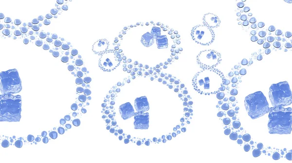 8 Mart sembolü. Su sekiz rakamı buz küpleri ile uzay arka plan üzerinde bırakır. Dekoratif grungy tebrik veya kartpostal Uluslararası Kadınlar Günü için. 3D çizim — Stok fotoğraf