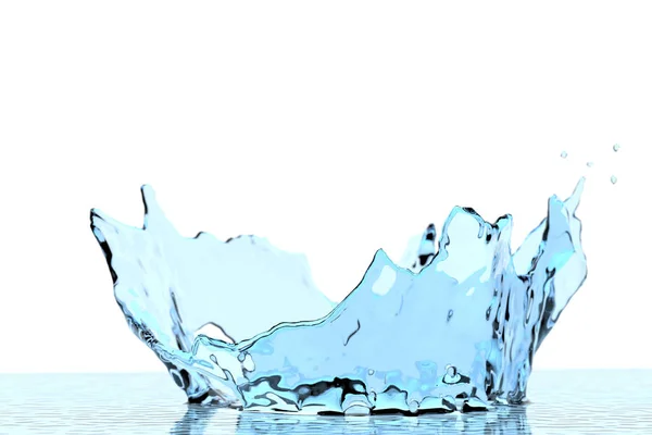 Splash of crystal clear water on isolated on white background. Selective focus macro shot with shallow DOF — Stock Photo, Image