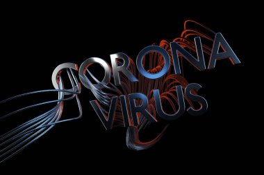 Coronavirus Wuhan, Çin Covid-19 yazıtları. Salgın durumu 3d illüstrasyon