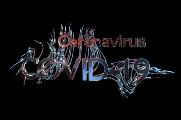 Coronavirus Wuhan, China COVID-19 inscrição. Condição epidêmica ilustração 3d — Fotografia de Stock