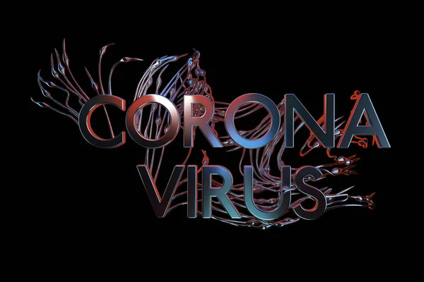 Coronavirus Wuhan, China COVID-19 inscripción. Estado epidémico 3d ilustración — Foto de Stock