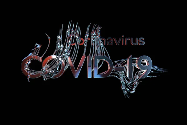 Coronavirus Wuhan, Kina Covid-19 inskription. Epidemiskt tillstånd 3d illustration — Stockfoto