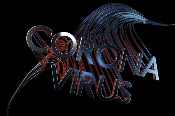 Coronavirus Wuhan, Kina Covid-19 inskription. Epidemiskt tillstånd 3d illustration — Stockfoto