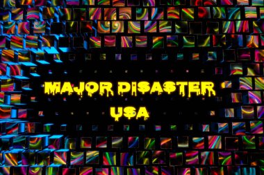 ABD Büyük Felaket Konsepti. Amerika Birleşik Devletleri Başkanı tarihte ilk defa 50 eyalette birden büyük bir felaket ilan etti. 3d illüstrasyon