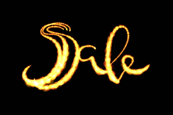 Sale handmade lettering, calligraphy made by fire or smoke, for prints, posters, web — ストック写真