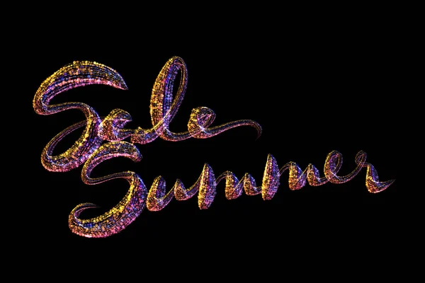 Summer Sale lettering fatto a mano, calligrafia realizzata da coriandoli colorati, per stampe, manifesti, web — Foto Stock