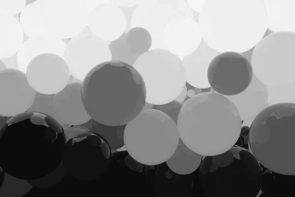 Abstrakter Hintergrund voller glühender Kugeln. 3D-Illustration — Stockfoto