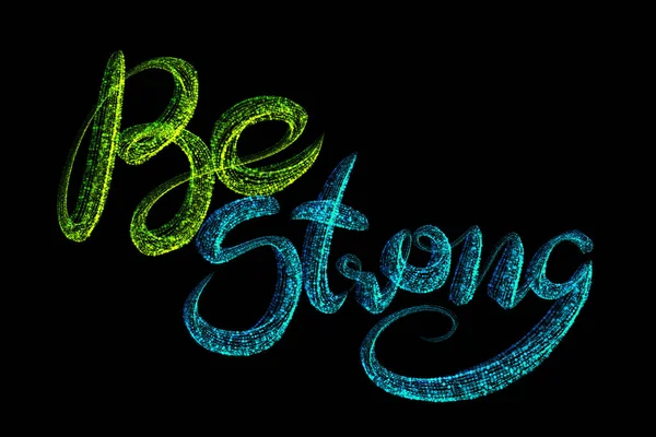 Be Strong, t-shirt tipografica a mano lettering design per i vostri vestiti o annunci. Selfisilation Coronavirus COVID-19. Illustrazione delle condizioni epidemiche. Concetto di sicurezza sociale a distanza — Foto Stock