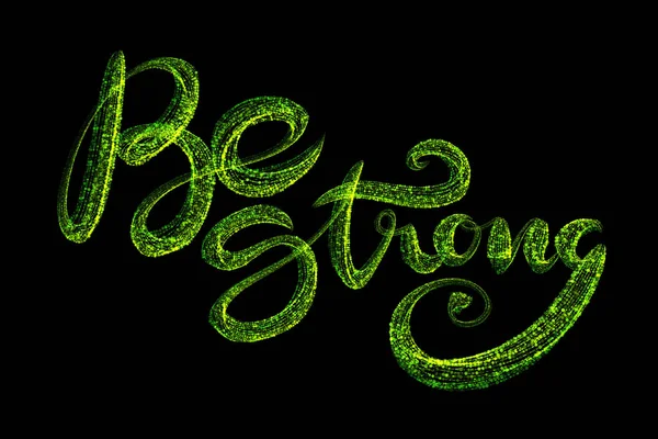 Be Strong, t-shirt tipografica a mano lettering design per i vostri vestiti o annunci. Selfisilation Coronavirus COVID-19. Illustrazione delle condizioni epidemiche. Concetto di sicurezza sociale a distanza — Foto Stock