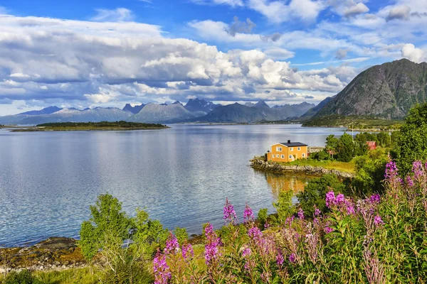 Lofoten-szigetek táj, Norvégia — Stock Fotó