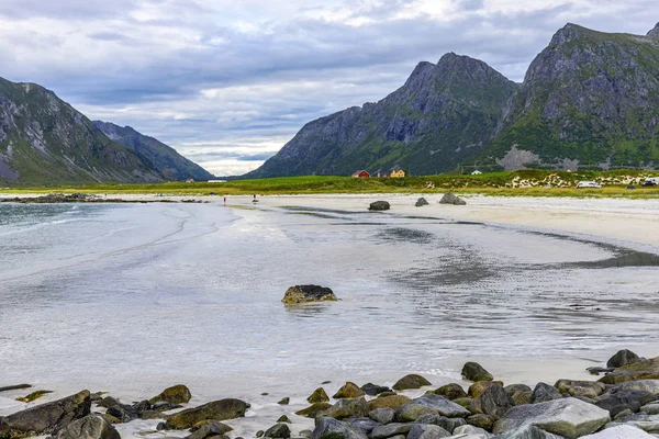 Vista de Skagsanden Beach, Noruega . — Fotografia de Stock