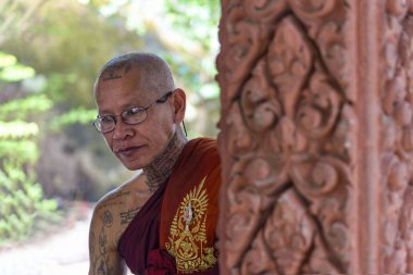 Kamboçya Preah Ang Thom pagoda Budist rahip
