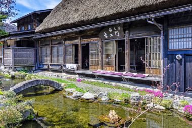 Minshuku dış Shirakawa-go Köyü, Japonya
