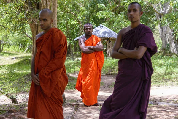 Mönche im Anuradhapura-Wald, sri lanka — Stockfoto
