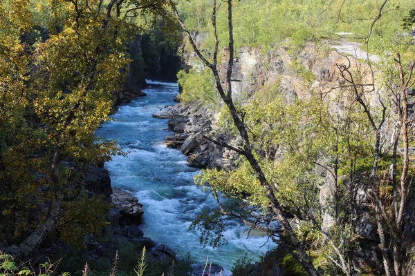 Overzicht Van Kungsleden Rivier Pooltoendra Nationaal Park Abisko Noord Zweden — Stockfoto