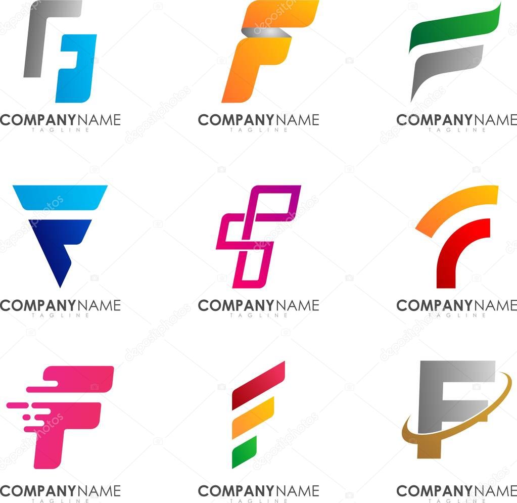 Simple modern F logo design