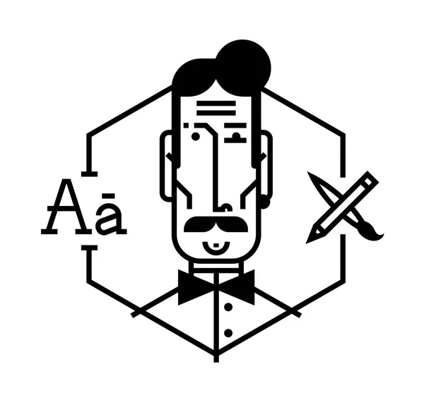 Ícone ideal para seus projetos de design chamativo. A imagem é isolada no fundo branco. Personagem no estilo dos desenhos animados. Avatar de um jovem num vetor. Ícones de estilo plano . — Vetor de Stock