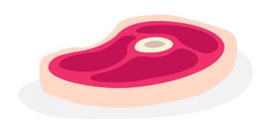 Kızartma için et bonfile. Bir parça domuz eti veya sığır eti bir Barbekü için. vektör görüntü beyaz arka plan üzerinde izole. El ilanı, menü, banner veya site et simgesi. Güzel bir parça domuz eti.