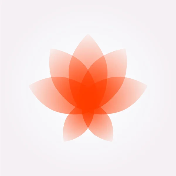 Lotus çiçeği, logo, işareti. Vektör düz çiçek simgesi. Minimalist görüntü izole bir arka plan üzerinde. Lotus için yoga stüdyosu, spa. Yogiler sembolü. Şirket amblemi. Kırmızı gül. — Stok Vektör