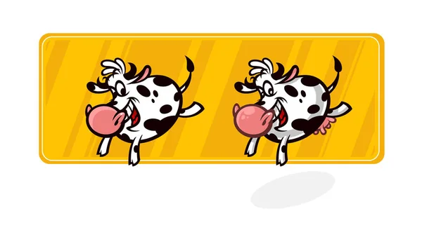 Vaca de dibujos animados en un estilo plano. Ilustración vectorial, aislada sobre fondo blanco. Ilustración de una vaca y un becerro para empacar leche o carne. Logo, mascota, símbolo, emblema de la empresa. Bonita vaca . — Vector de stock