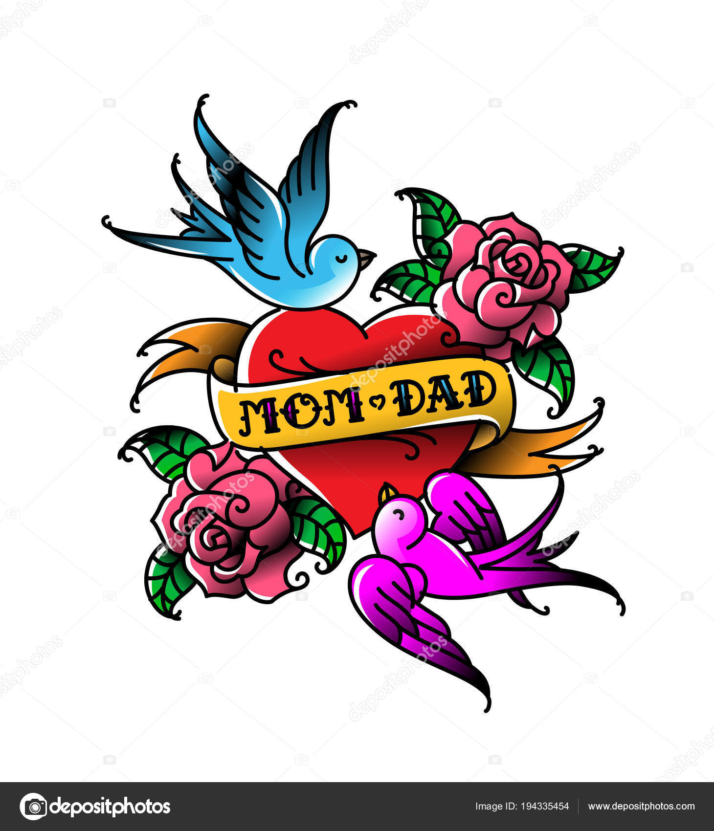 Two Heart Tattoo Designs For Women