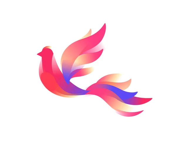 Logo Oiseau Oiseau Fabuleux Image Vectorielle Dans Style Plat Sur — Image vectorielle