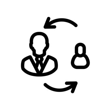 İnsanların simgesi, profil. Beyaz arkaplanda vektör simgeleri. Moda doğrusal simgesi. Web sitesi ve yazdırma simgesi. Logo, amblem, sembol. Arayüz elemanı. Piksel Mükemmel.