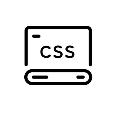 Kodlama ve programlama simgesi. Site düzeni. Beyaz arkaplanda vektör simgeleri. Moda doğrusal simgesi. Web sitesi ve yazdırma simgesi. Logo, amblem, sembol. Arayüz ögesi.