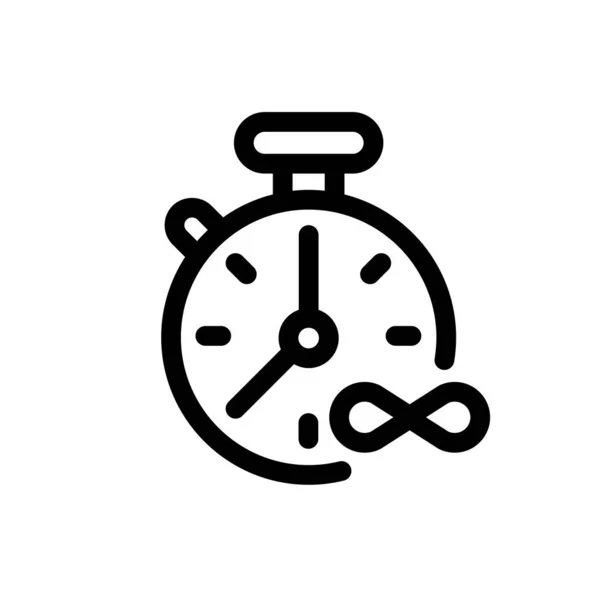 Stopwatch Icoon Met Een Infinity Icoon Vector Iconen Een Witte — Stockvector