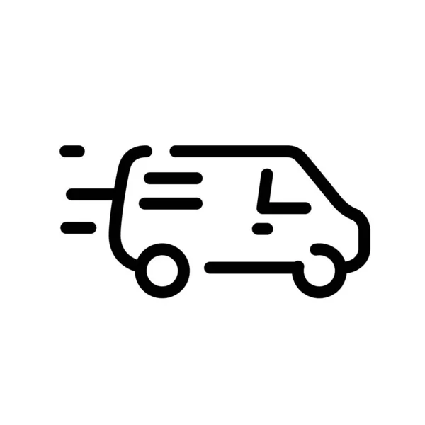 Ikona Samochodu Dostawy Towarów Usługi Taxi Ładunku Wektor Ikona Białym — Wektor stockowy
