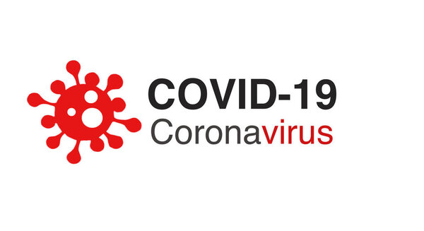 Концепт Covid-19 Coronavirus с надписью типографский дизайн логотипа. Всемирная организация здравоохранения ВОЗ представила новое официальное название коронавирусной болезни COVID-19, опасная вирусная векторная иллюстрация
