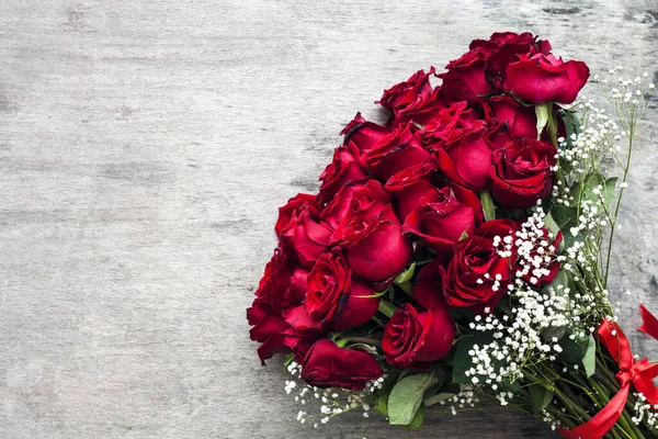 Día San Valentín Ramo Rosas Rojas —  Fotos de Stock