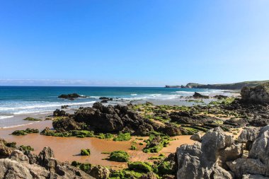 Liencres Plajı, Santander, Cantabria, İspanya.