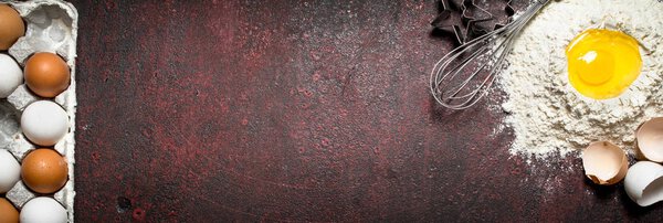 Выпечка фон. Подготовка теста из традиционных ингредиентов
.