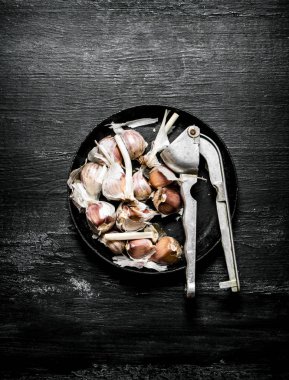 Taze sarımsak basın