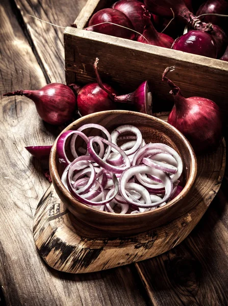 Sliced onion rings — Stock Photo, Image