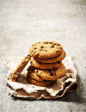 Eski kumaş üzerine yulaf kurabiye.