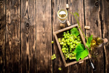 Beyaz kutu üzüm şarap.