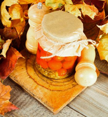 Sonbahar kavramı. Cam gıda muhafaza