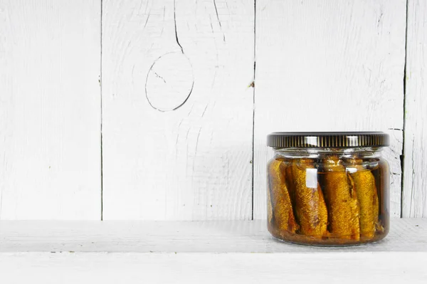 Preserved food in glass jar — Stock Photo, Image