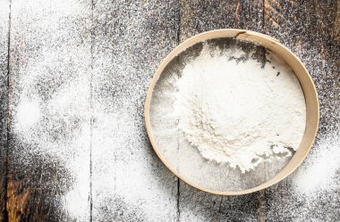 Fırın arka plan. Un elek.