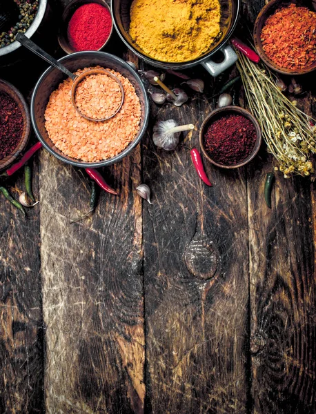 Various fragrant spices and herbs.