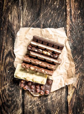 farklı çikolata bar.