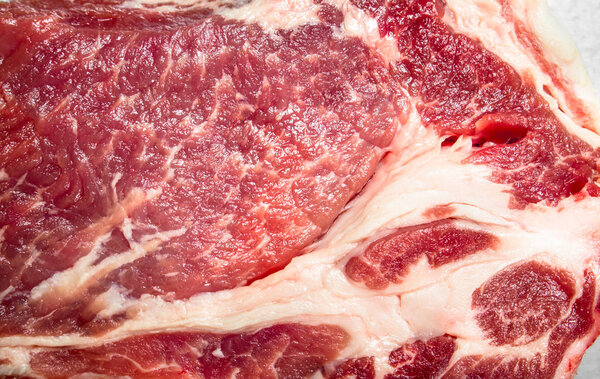 Сырая говядина. вид сверху
