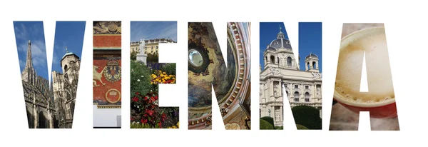 Vienna Austria collage on white — Stockfoto