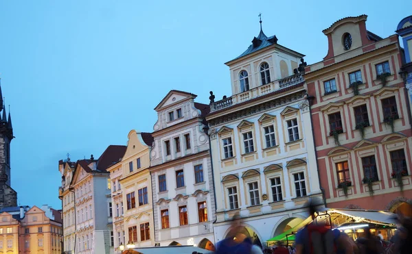 Prague square at dusk — Stock Photo, Image