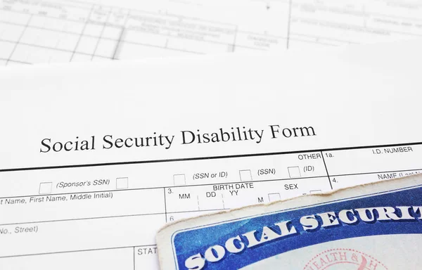 Társadalombiztosítási fogyatékosság űrlap — Stock Fotó
